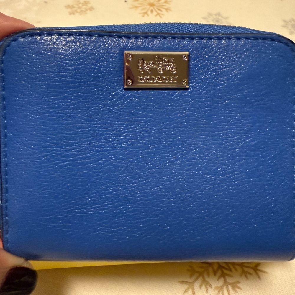 Coach Vibrant Blue Leather Wallet